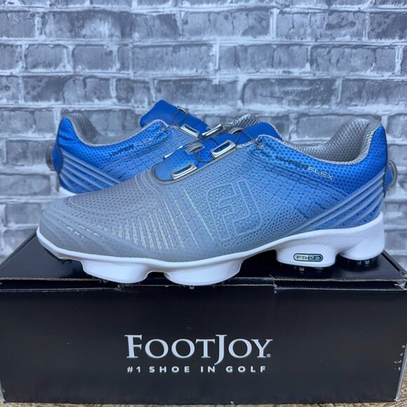 FJ Footjoy Hyperflex II BOA Golf Shoes Gray Blue 51032 Mens Size 10.5 M New main image 6